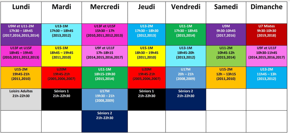 Planning basket saison 2023-2024